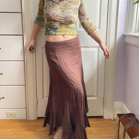 Vintage Brown Midi skirt - Picture 2 of 4